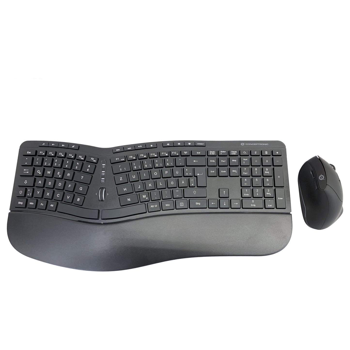 CONCEPTRONIC Wireless Keyboard+Mouse,ergo,Layout deutsch sw