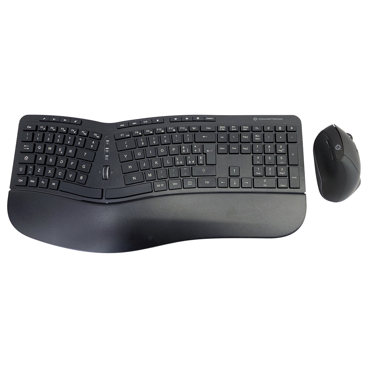 CONCEPTRONIC Wireless Keyboard+Mouse,ergo,Layout italien. sw
