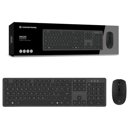 CONCEPTRONIC Wireless Keyboard+Mouse,Layout italienisch sw