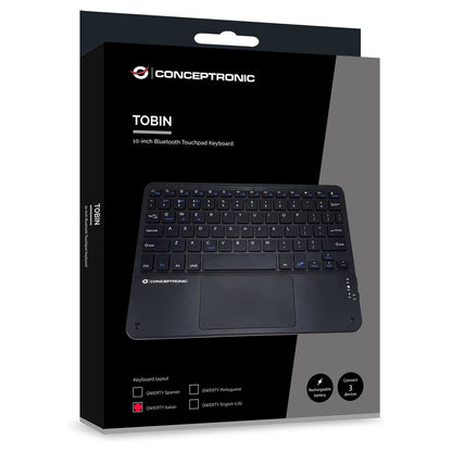 CONCEPTRONIC Wireless Tastatur, Layout italien. 10" schwarz