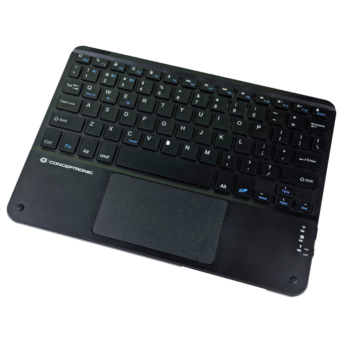 CONCEPTRONIC Wireless Tastatur, QWERTY-Layout US/EN 10" sw