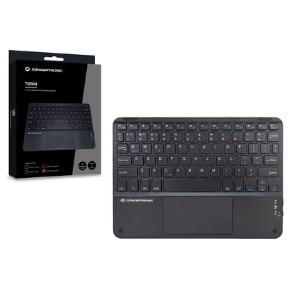 CONCEPTRONIC Wireless Tastatur, QWERTY-Layout US/EN 10" sw