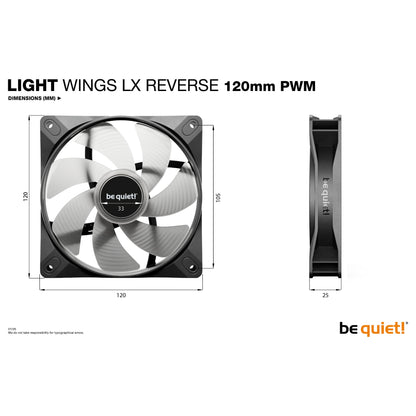 120mm be quiet! Light Wings LX PWM Reverse Black