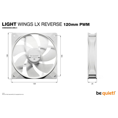 120mm be quiet! Light Wings LX PWM Reverse White