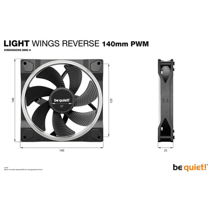 140mm be quiet! Light Wings PWM Reverse Black