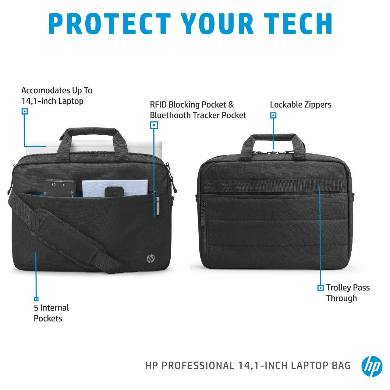 HP Laptoptasche Renew Business Kunstfaser schwarz 500S8AA bis 35.8 cm (14.1 Zoll)