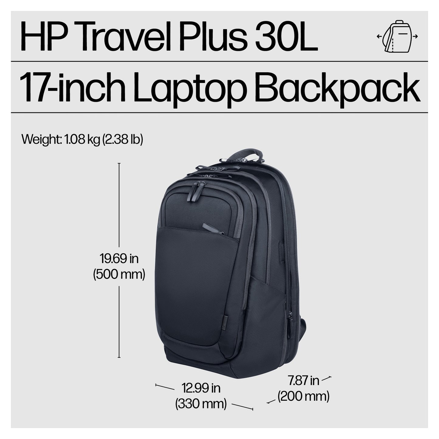 HP Travel Plus 30L 17-inch Laptop Backpack