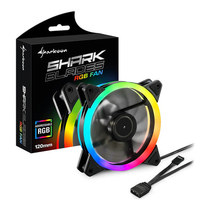 120mm Sharkoon SHARK Blades RGB Fan (schwarz, 120 mm)