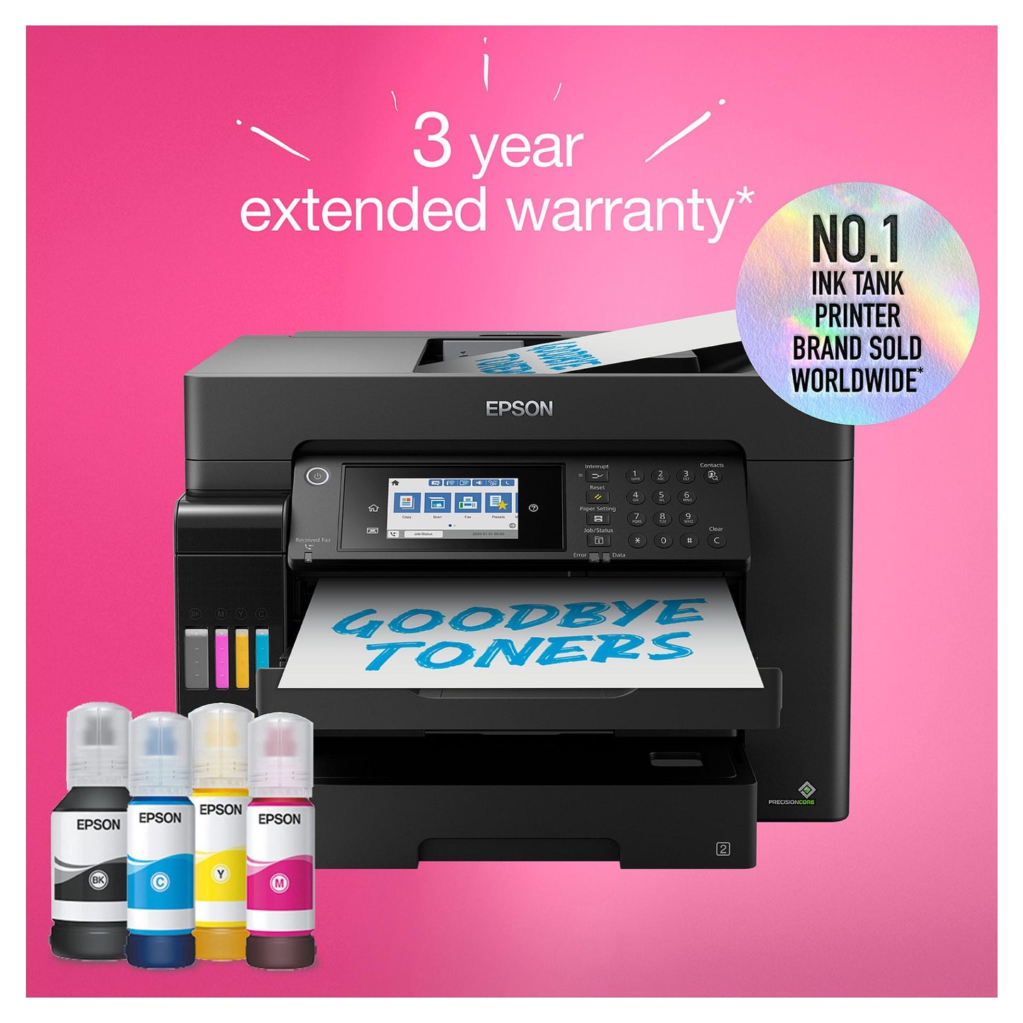 EPSON EcoTank ET-16655 MFP colour inkjet ITS A3 25ppm Print 550sheets USB LAN Wi-Fi Black