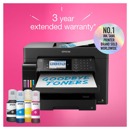 EPSON EcoTank ET-16655 MFP colour inkjet ITS A3 25ppm Print 550sheets USB LAN Wi-Fi Black
