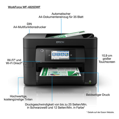 T Epson WorkForce Pro WF-4825DWF Multifunktionsdrucker - Farbe - Tintenstrahl - A4