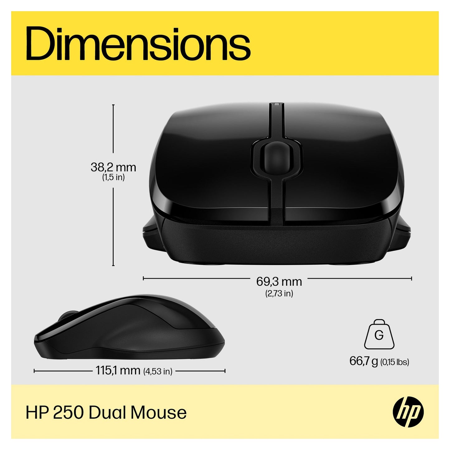 HP 250 Maus kabellos schwarz