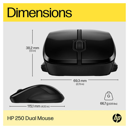 HP 250 Maus kabellos schwarz