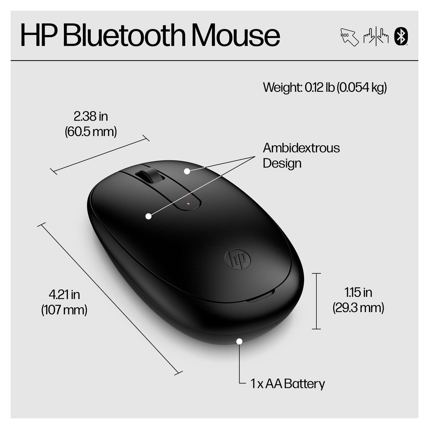 HP 245 Maus kabellos schwarz