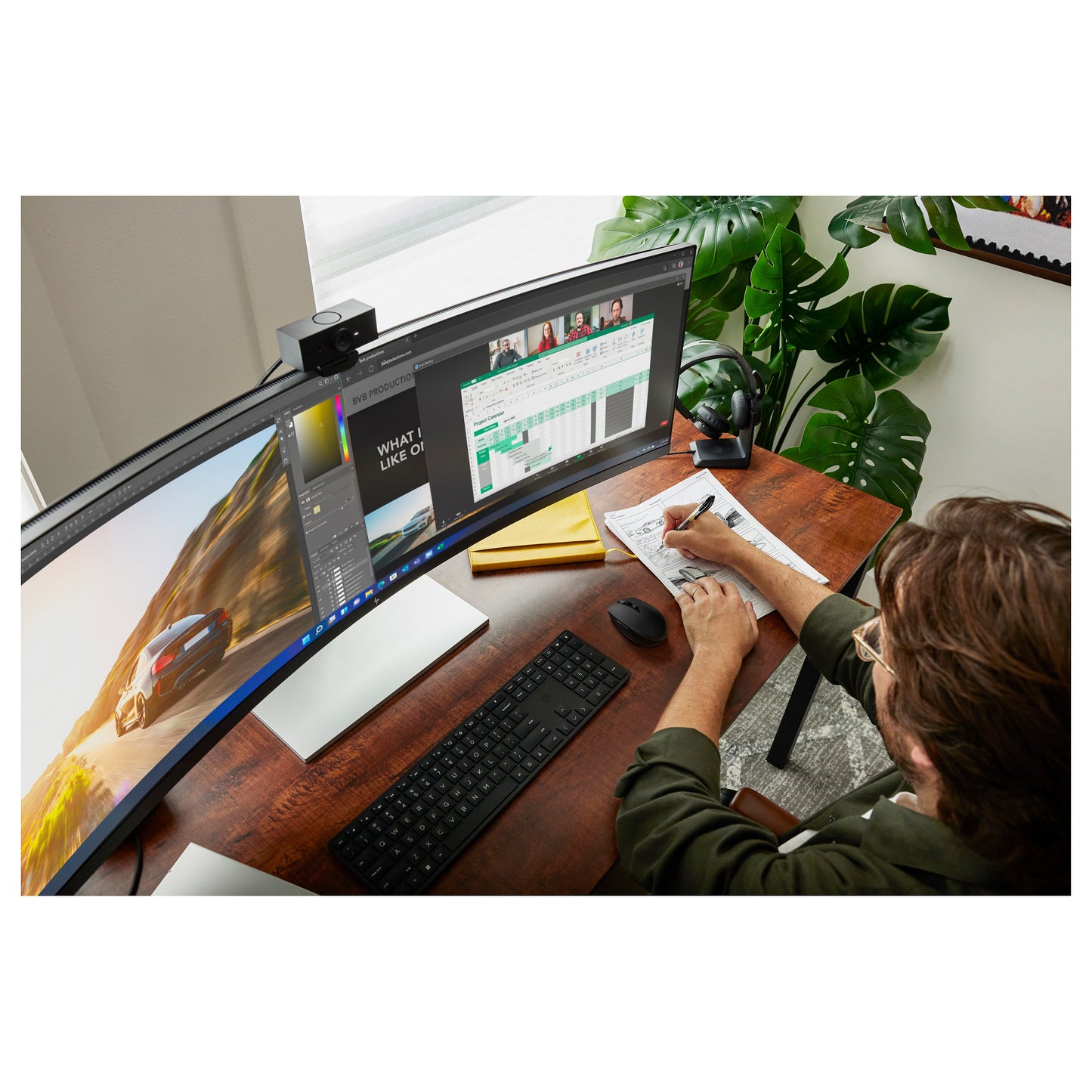 HP Maus 710 Kabellos BT/USB-A/C-Empfänger 7 Tasten Schwarz