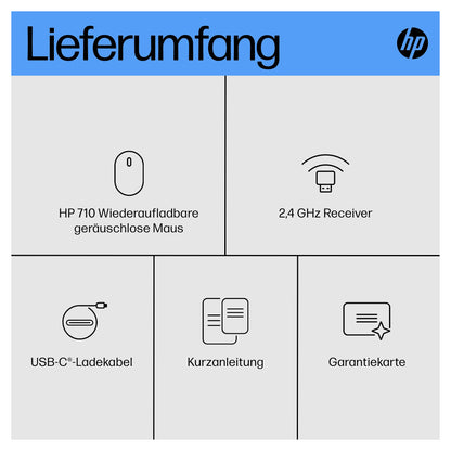 HP Maus 710 Kabellos BT/USB-A/C-Empfänger 7 Tasten Schwarz