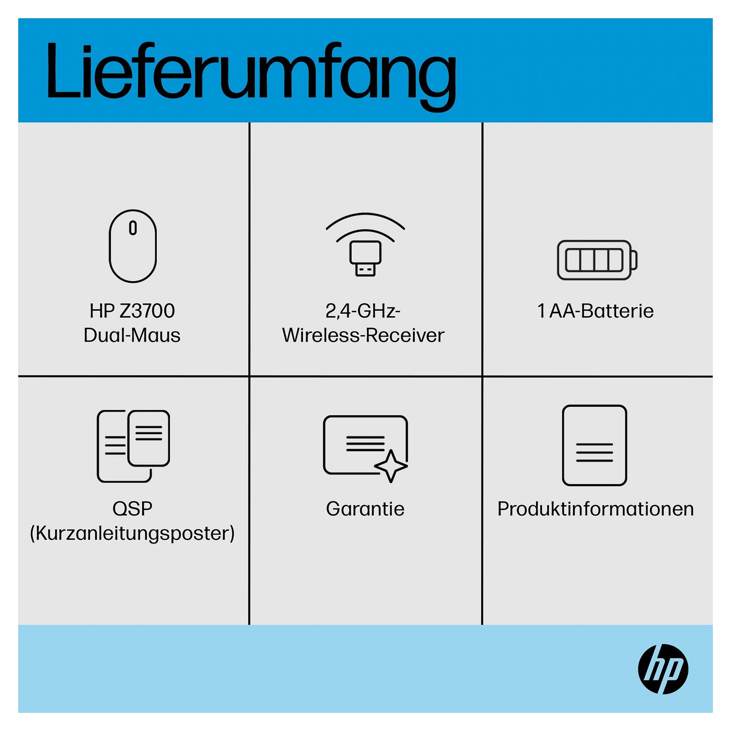 HP Z3700 Dual Silver Wireless Mouse EURO (P)