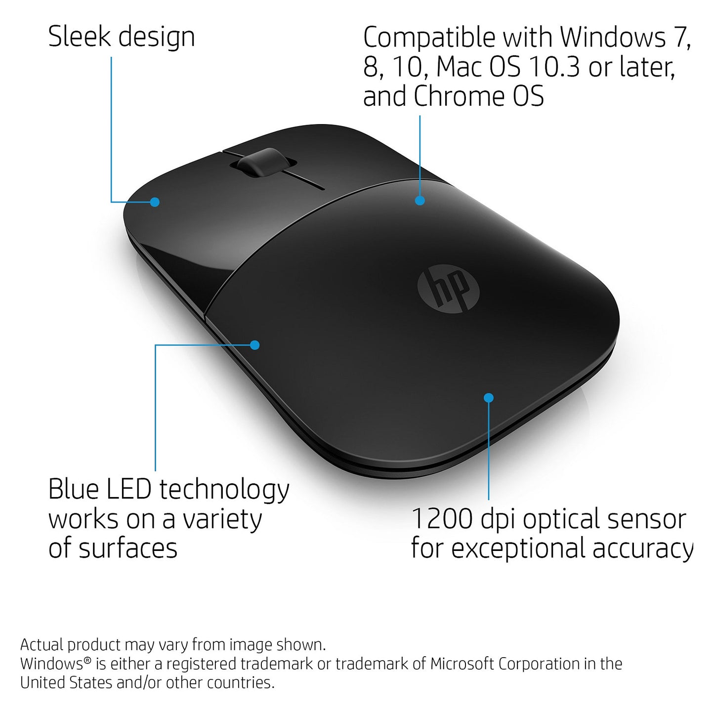 HP Maus Z3700 kabellos schwarz