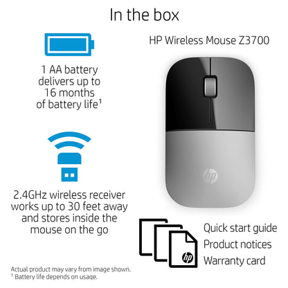 HP Maus Z3700 Kabellos Silber