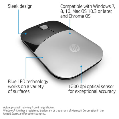 HP Maus Z3700 Kabellos Silber