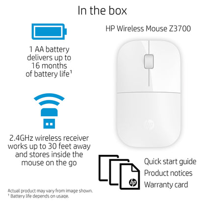 HP Maus Z3700 Kabellos Weiß