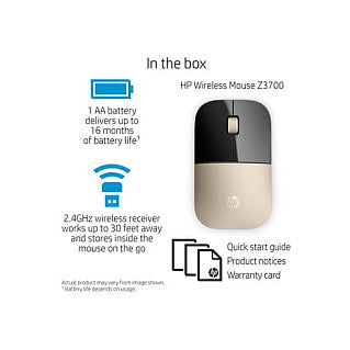 HP Maus Z3700 Kabellos Gold