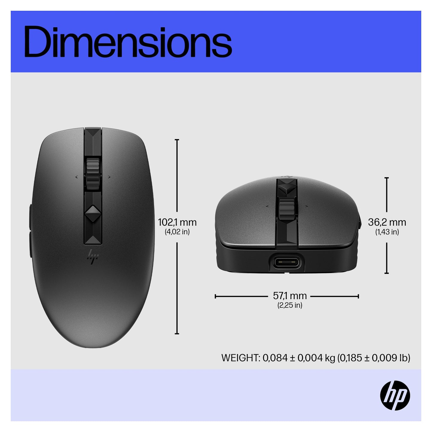 HP Maus 715 Rechargeable Multi-Device Mouse Bluetooth