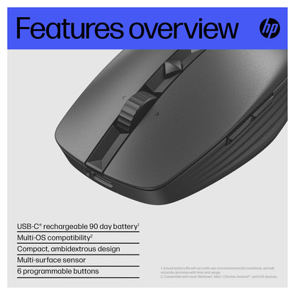 HP Maus 715 Rechargeable Multi-Device Mouse Bluetooth