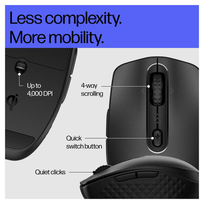 HP Maus 695 Maus 7 Tasten kabellos Qi-Charging Schwarz