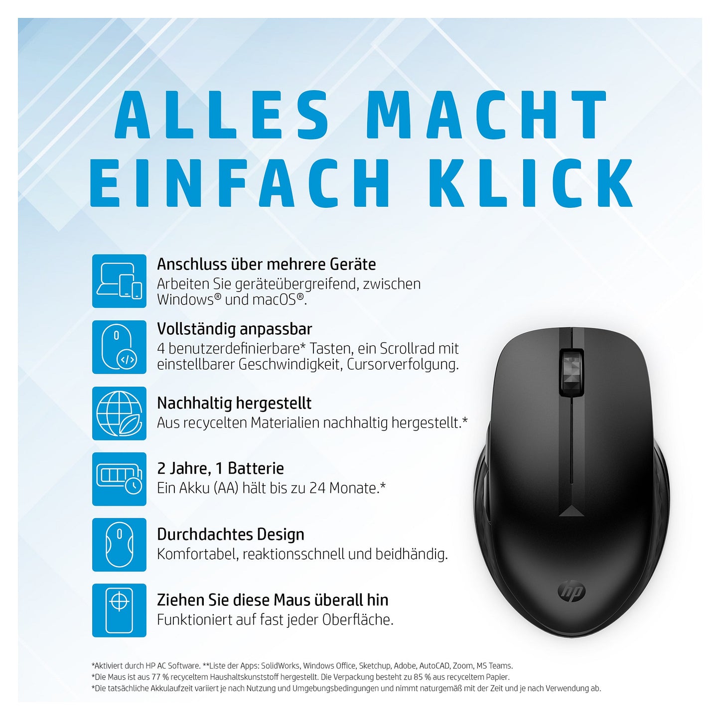 HP 435 Multi-Device Wireless Mouse