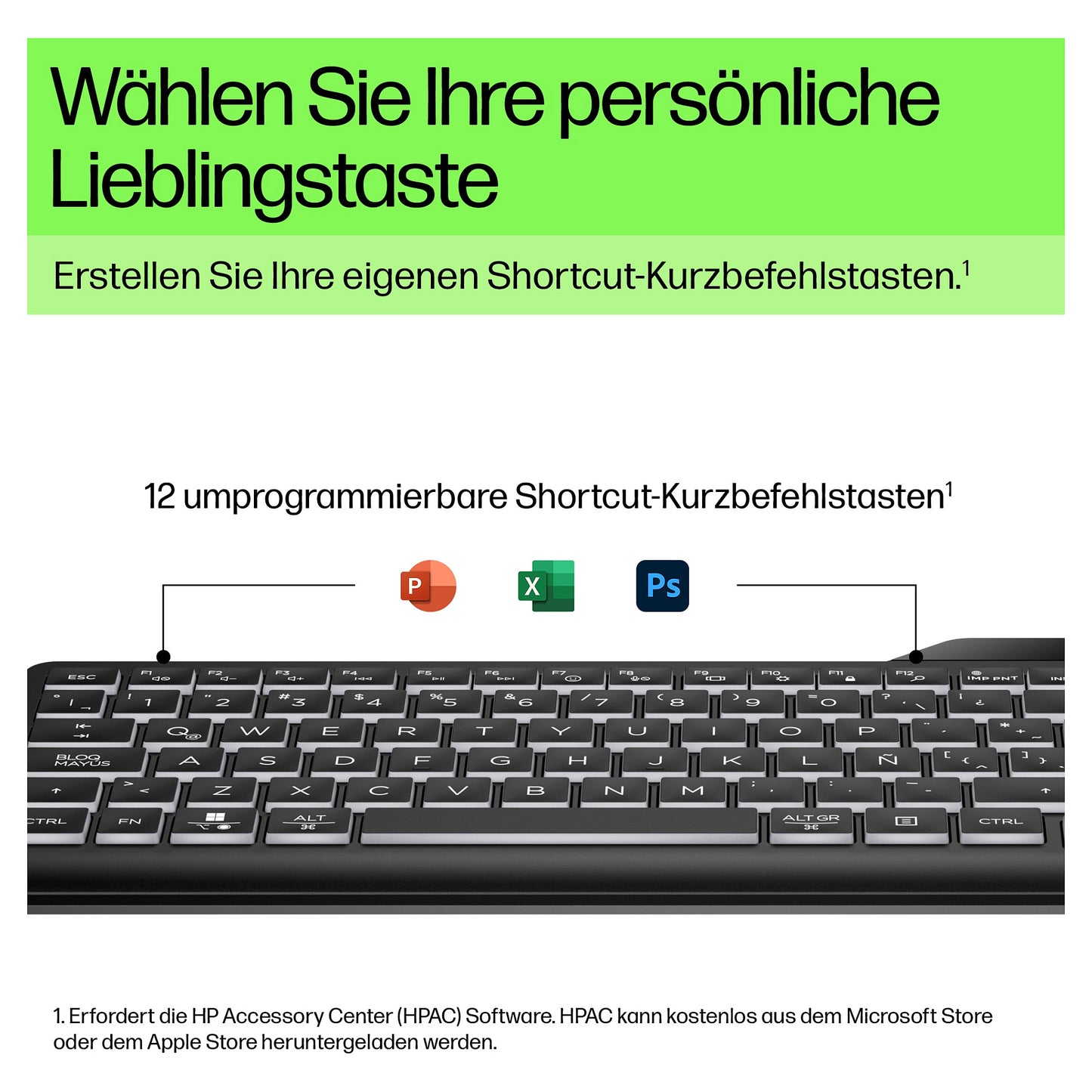 HP 405 Multi-Device Backlit Wired Keyboard