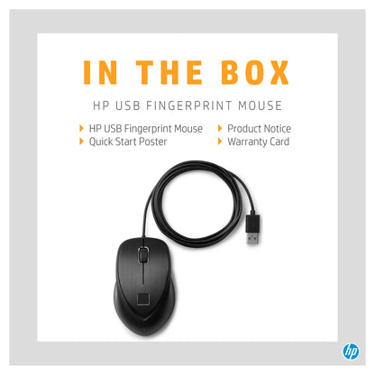 HP Maus USB Fingerprint Laser-3Tasten-kabelgebunden-USB