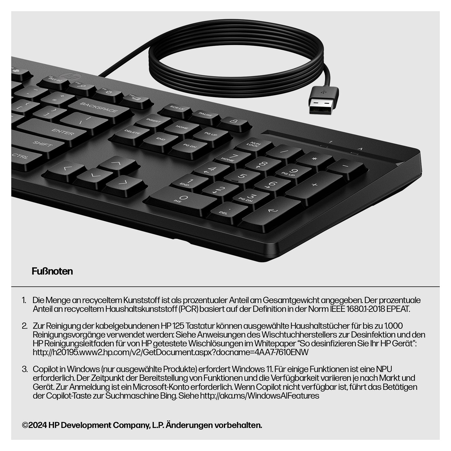 HP 125 G2 USB WD KEYBOARD