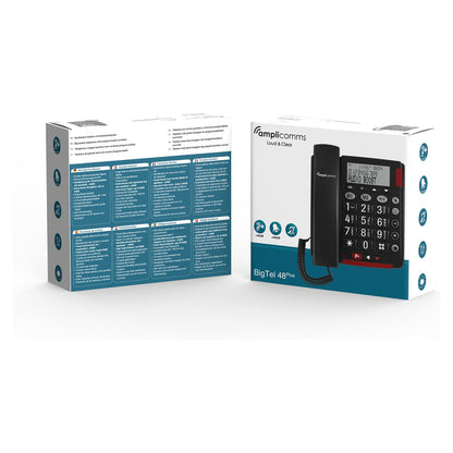amplicomms BIGTel 48 Plus, Grotastentelefon Dark Grey