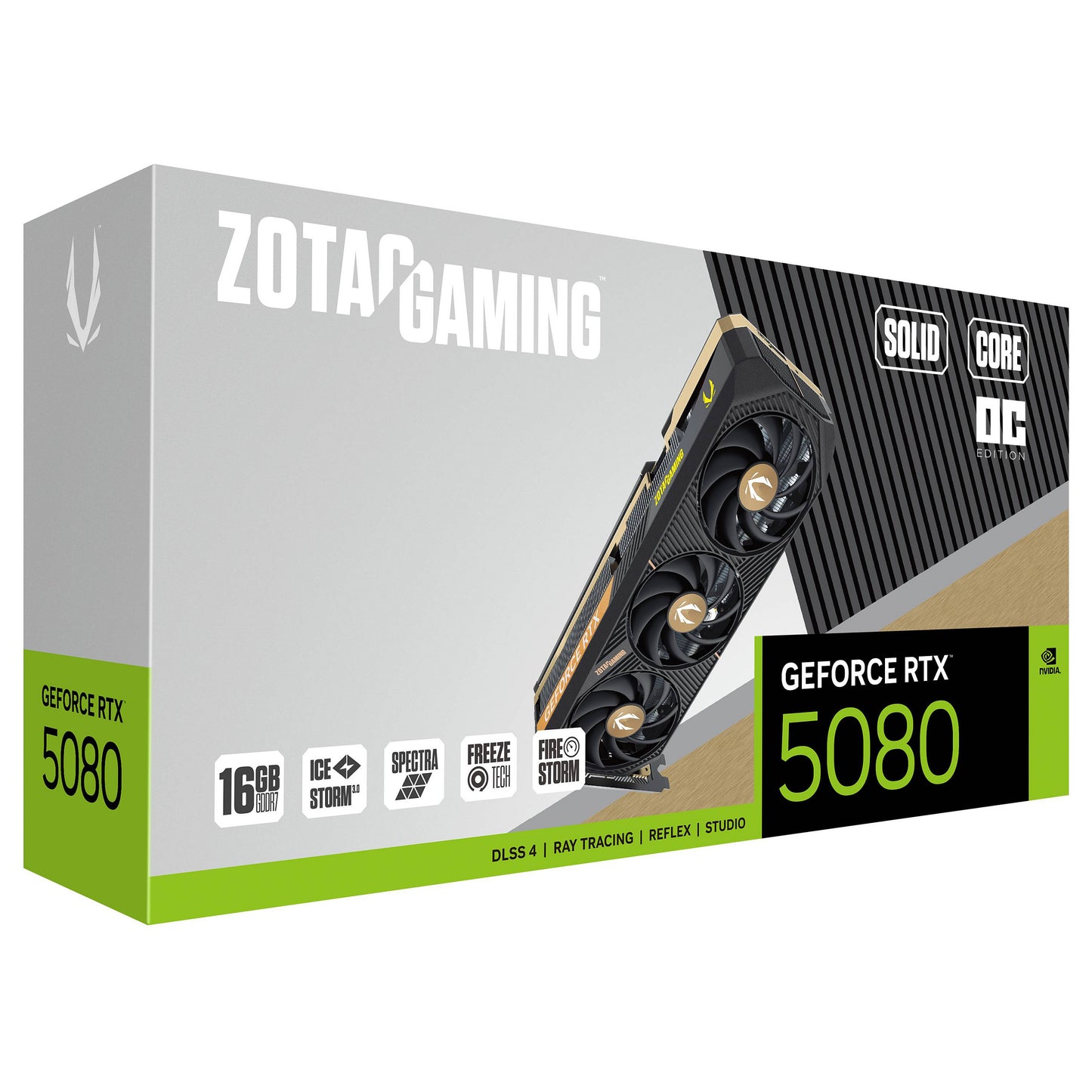 RTX 5080 16GB ZOTAC GAMING SOLID CORE OC GDDR7 Fan