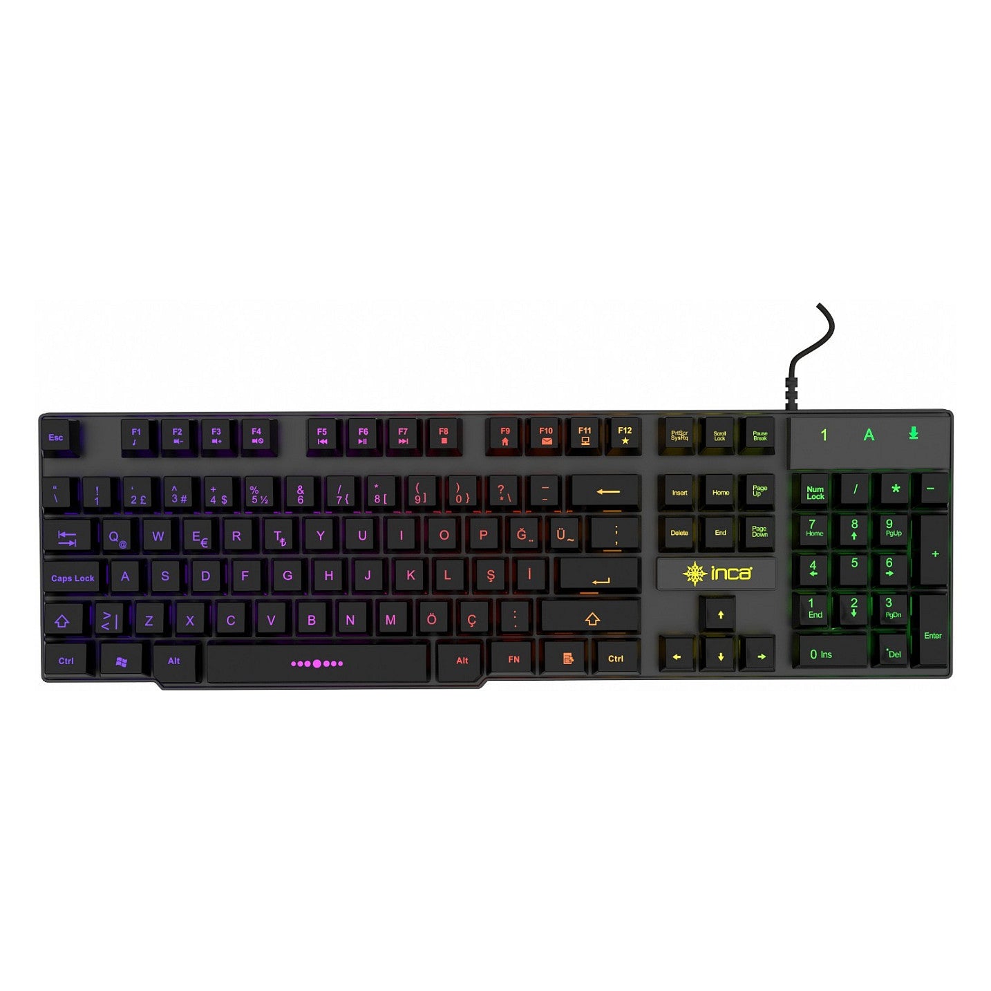 Incase Gaming Tastatur IKG-446 Regenbogen, RGB, dt. Layout retail