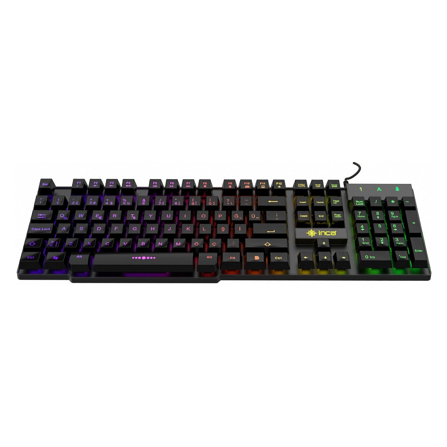 Incase Gaming Tastatur IKG-446 Regenbogen, RGB, dt. Layout retail