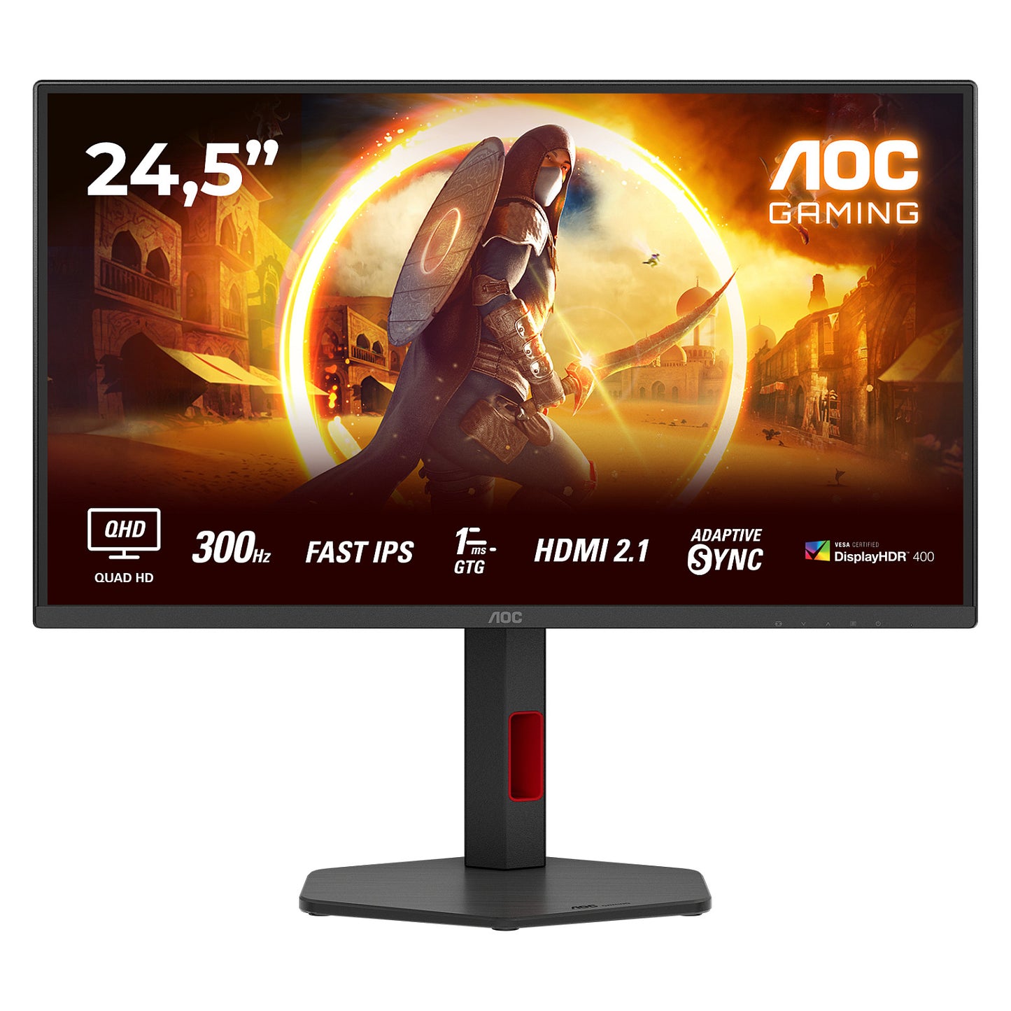 62,2cm (24,5") Q25G4SR 16:09 2xHDMI+DP black/red