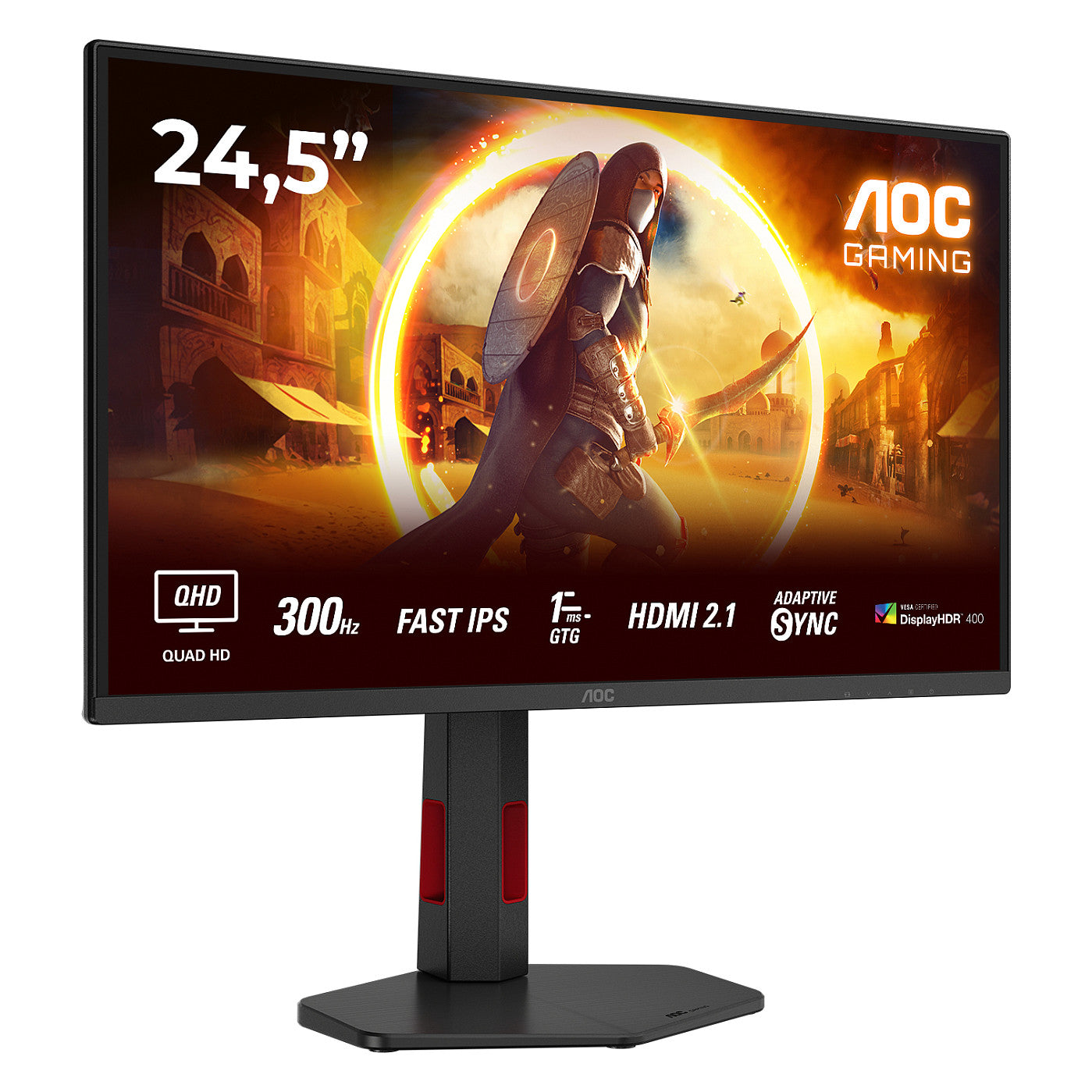 62,2cm (24,5") Q25G4SR 16:09 2xHDMI+DP black/red