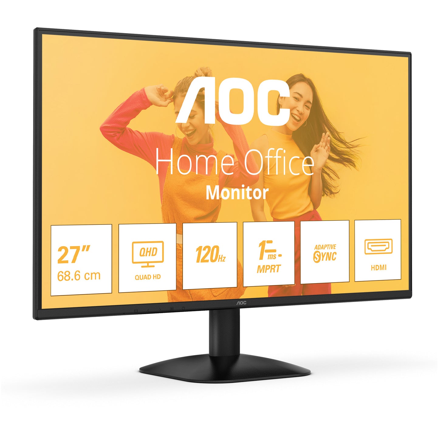 68,6cm / 27" (2560x1440) AOC Q27B35S3 16:09 HDMI+DP IPS 120Hz LS 1ms black