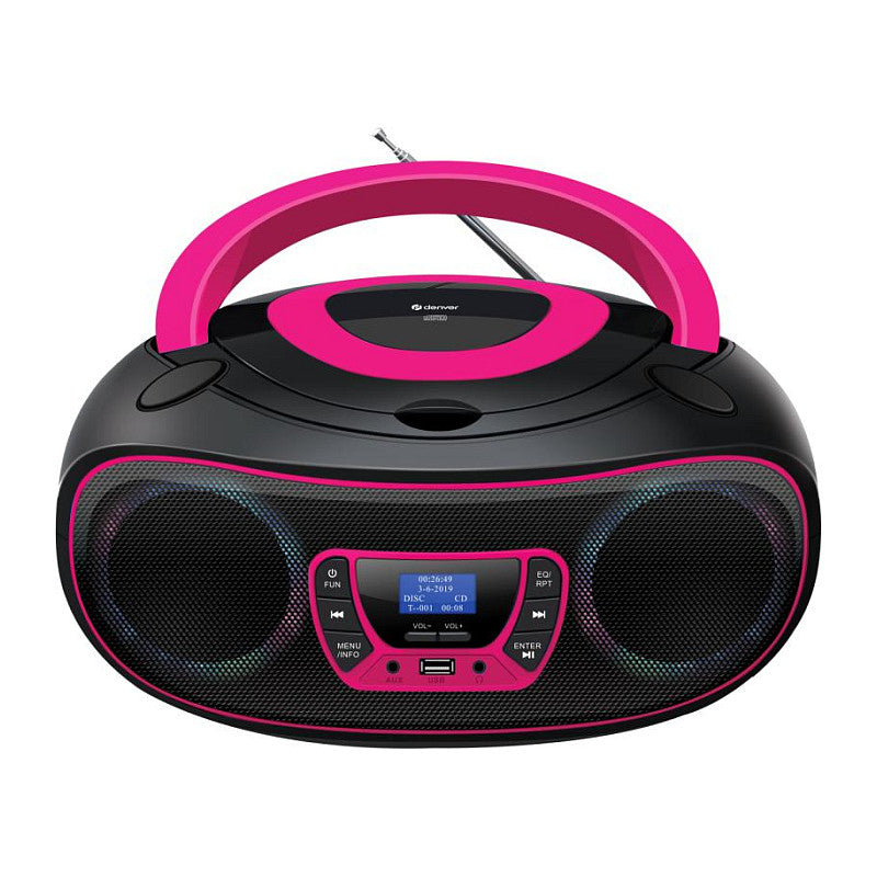 Denver DAB+ Boombox Mit DAB+/FM-Radio, Bluetooth-Funktion,pink