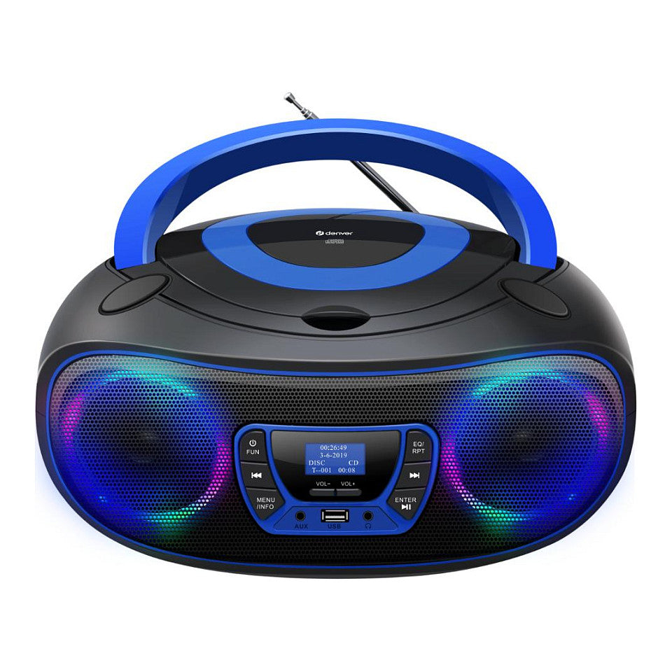 Denver DAB+ Boombox Mit DAB+/FM-Radio, Bluetooth-Funktion,blue