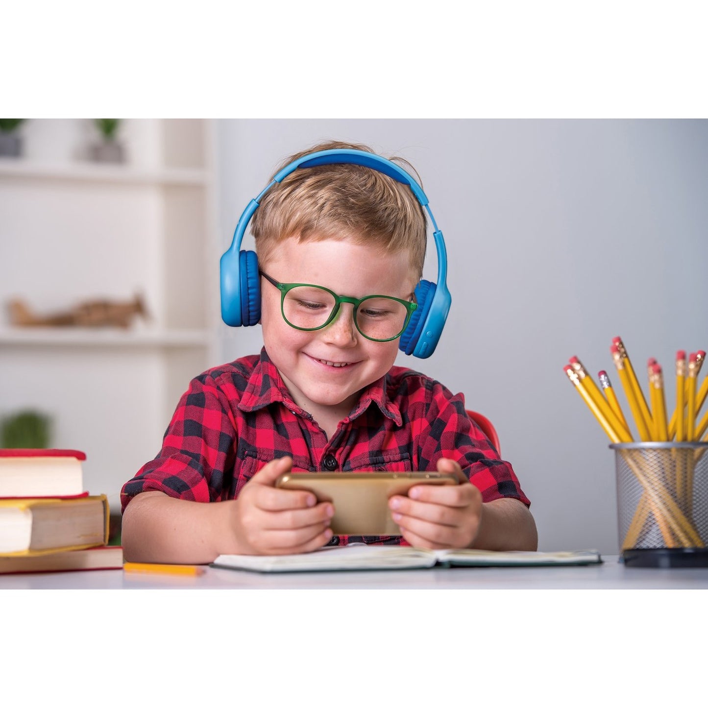 LENCO HPB-110BU - Faltbare Bluetooth-Kopfhrer fr Kids. blau