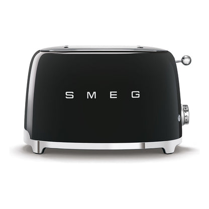 SMEG Toaster 2-Schlitz kompakt 50s Style TSF01BLEU, Schwarz, Hochglanz