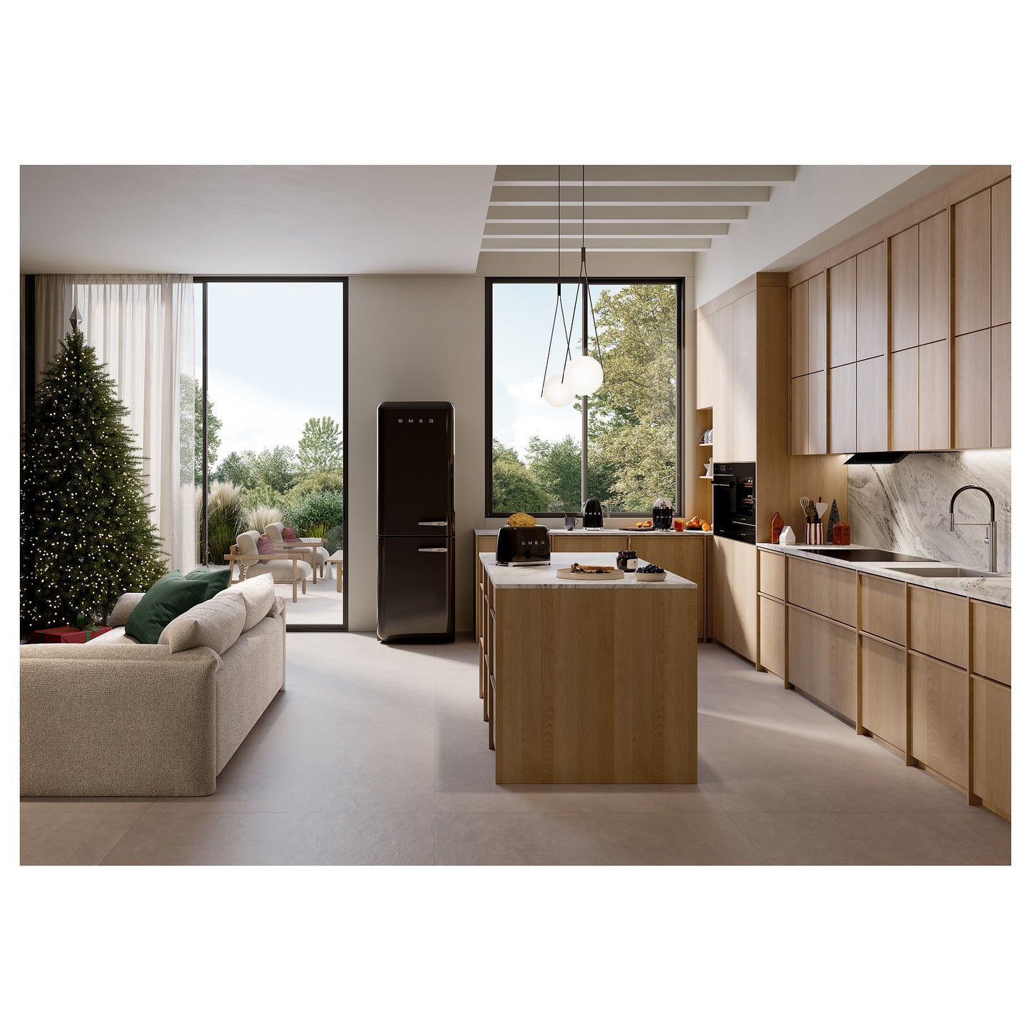 SMEG Wasserkocher 50s Style KLF03BLEU, schwarz