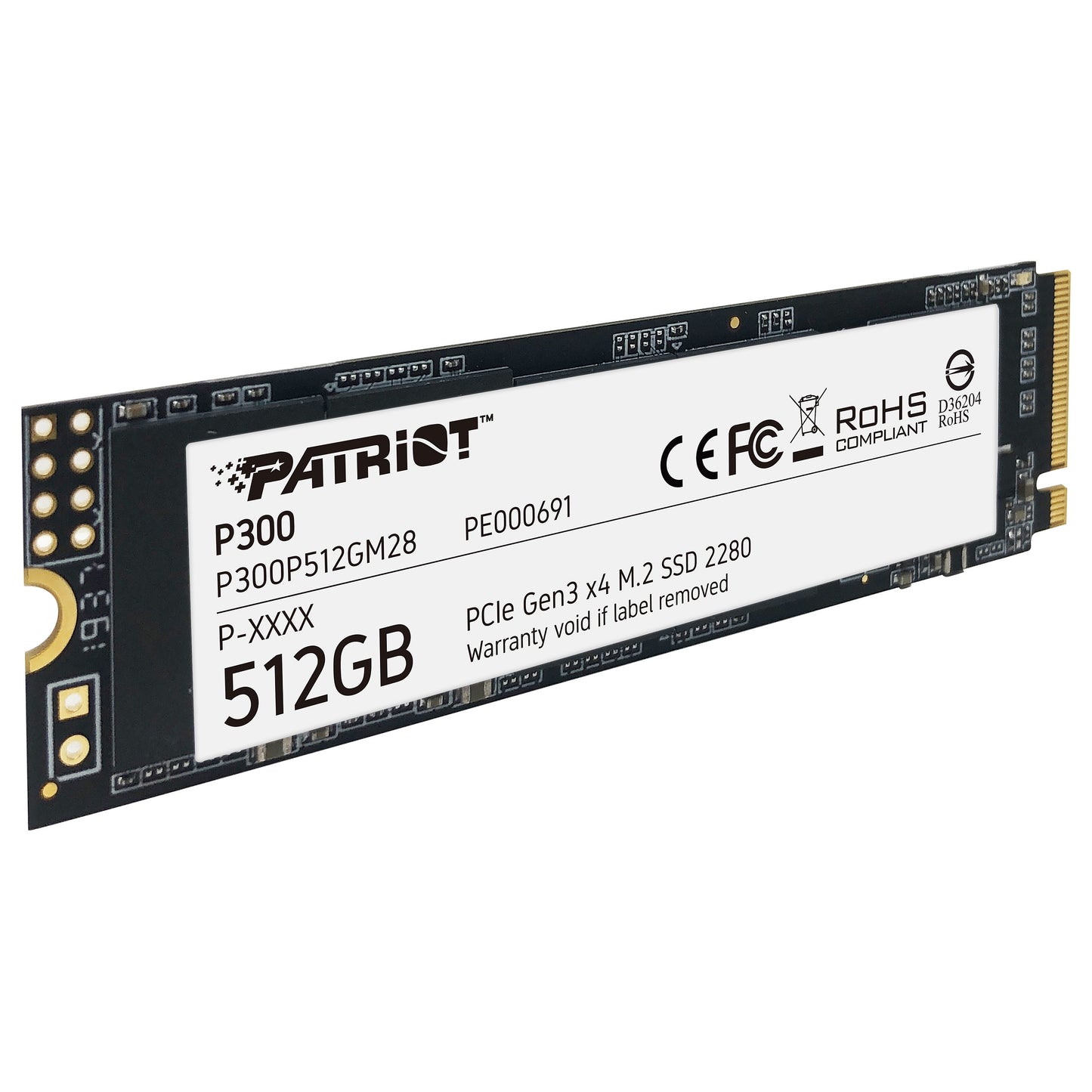 M.2 Patriot P300 512 GB (PCIe 3.0 x4, NVMe 1.3, M.2 2280)