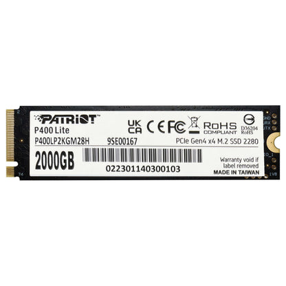 M.2 Patriot P400 Lite 2 TB (schwarz/wei, PCIe 4.0 x4, NVMe 1.4, M.2 2280)