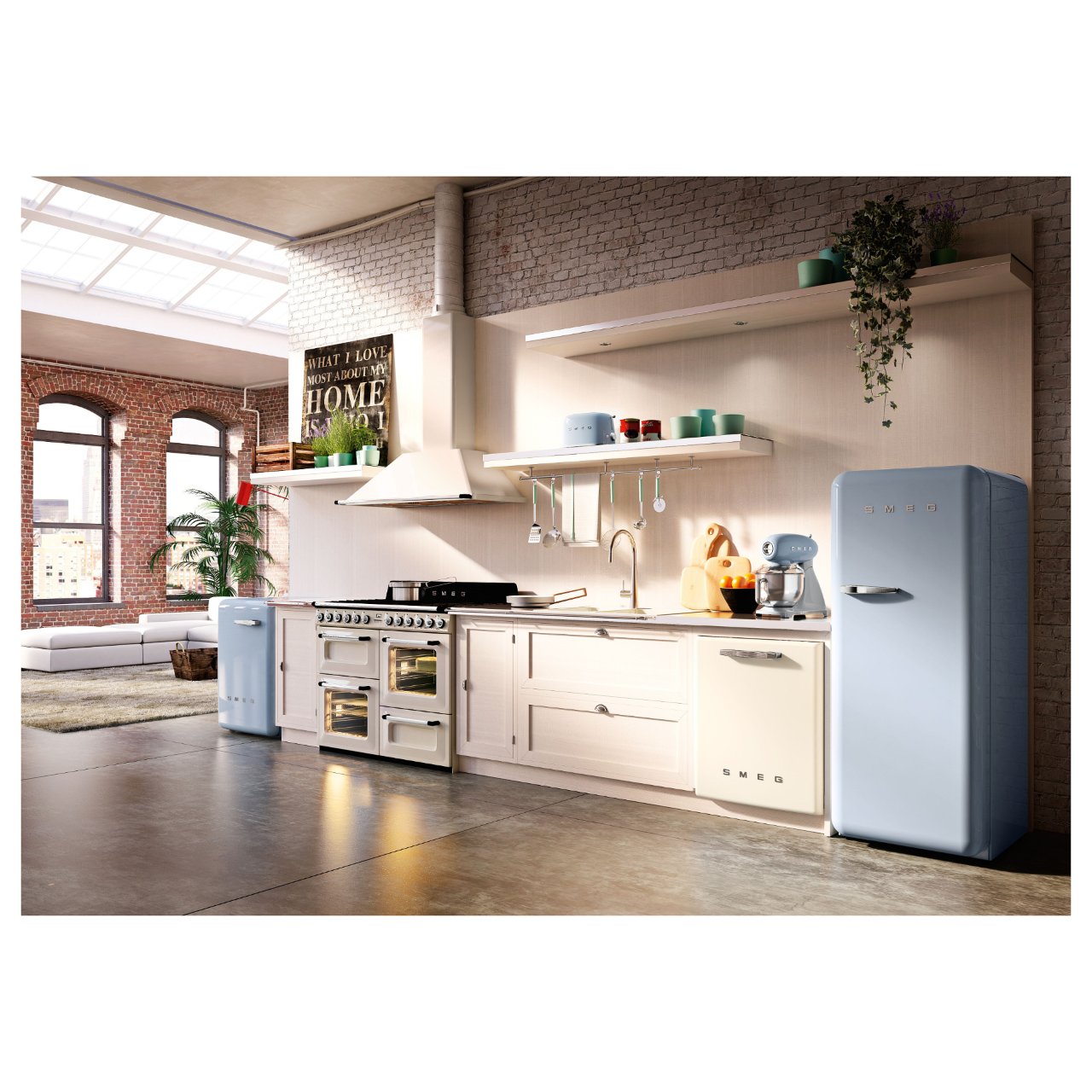 SMEG TSF01PBEU Toaster 2 Scheiben Pastellblau