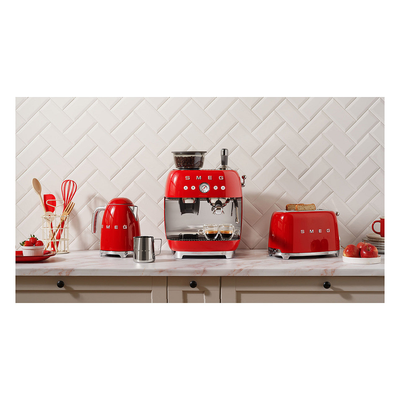SMEG TSF01RDEU Toaster 2 Scheiben Rot