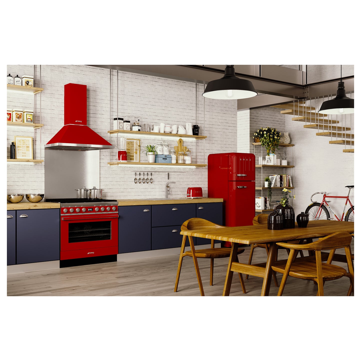 SMEG TSF01RDEU Toaster 2 Scheiben Rot